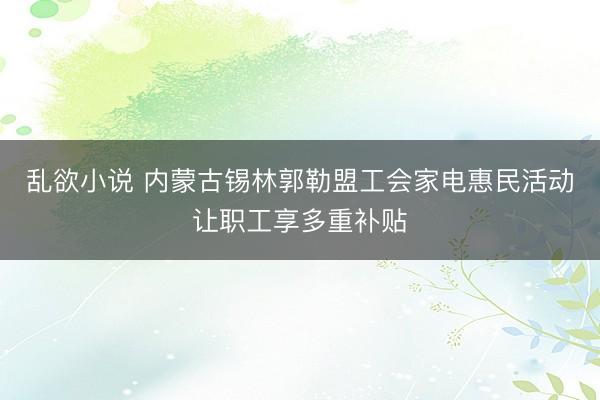 乱欲小说 内蒙古锡林郭勒盟工会家电惠民活动让职工享多重补贴