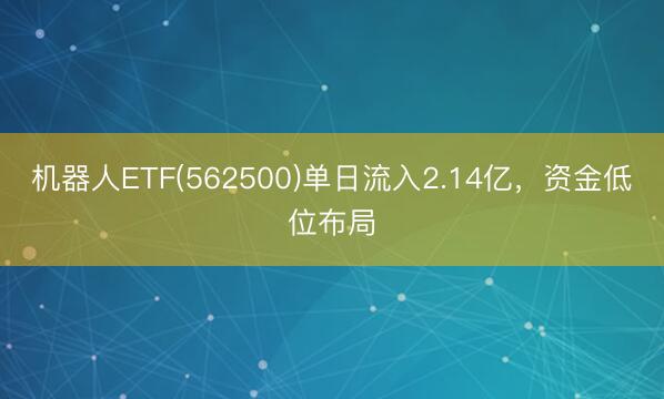 机器人ETF(562500)单日流入2.14亿，资金低位布局