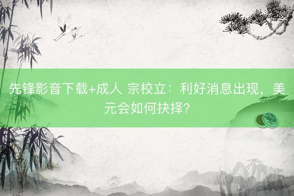 先锋影音下载+成人 宗校立：利好消息出现，美元会如何抉择？