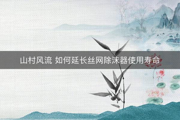 山村风流 如何延长丝网除沫器使用寿命