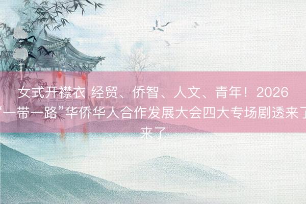 女式开襟衣 经贸、侨智、人文、青年！2026“一带一路”华侨华人合作发展大会四大专场剧透来了