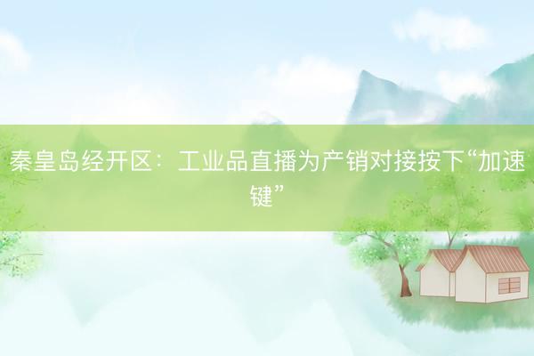 秦皇岛经开区：工业品直播为产销对接按下“加速键”