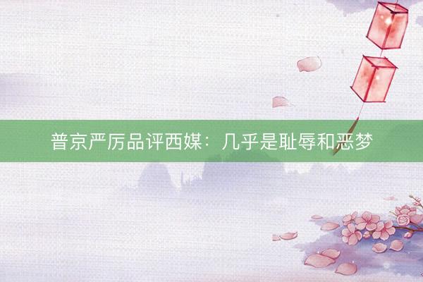 普京严厉品评西媒:几乎是耻辱和恶梦