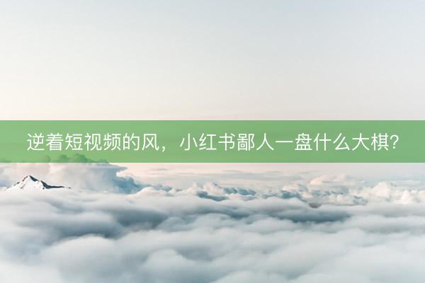 逆着短视频的风，小红书鄙人一盘什么大棋？