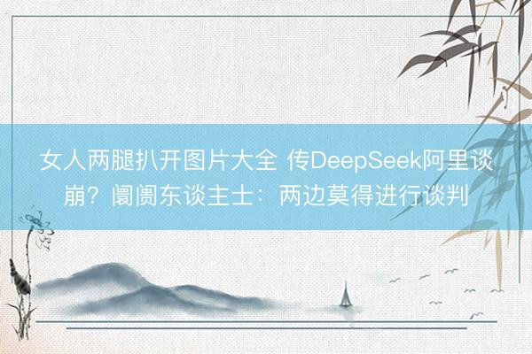女人两腿扒开图片大全 传DeepSeek阿里谈崩？阛阓东谈主士：两边莫得进行谈判