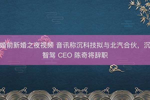 婚前新婚之夜视频 音讯称沉科技拟与北汽合伙，沉智驾 CEO 陈奇将辞职