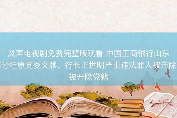 风声电视剧免费完整版观看 中国工商银行山东淄博分行原党委文牍、行长王世明严重违法罪人被开除党籍
