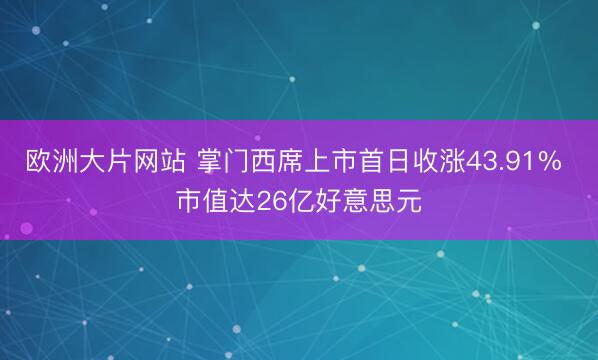 欧洲大片网站 掌门西席上市首日收涨43.91% 市值达26亿好意思元