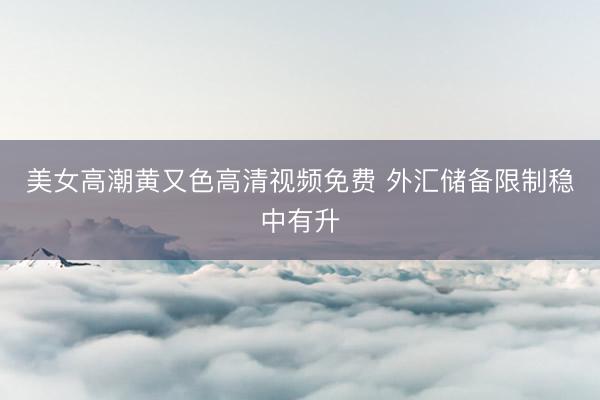 美女高潮黄又色高清视频免费 外汇储备限制稳中有升