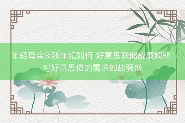 年轻母亲3:我年纪如何 好意思联储威廉姆斯：对好意思债的需求如故强盛