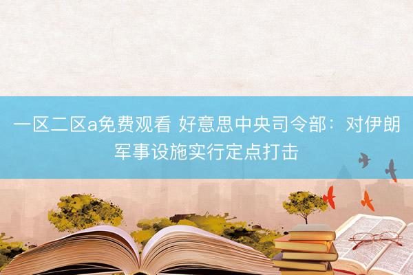 一区二区a免费观看 好意思中央司令部:对伊朗军事设施实行定点打击