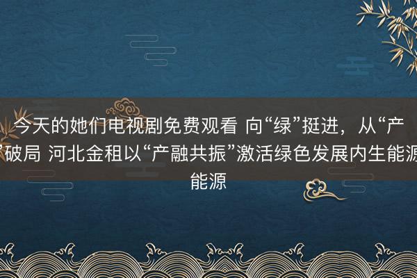 今天的她们电视剧免费观看 向“绿”挺进，从“产”破局 河北金租以“产融共振”激活绿色发展内生能源