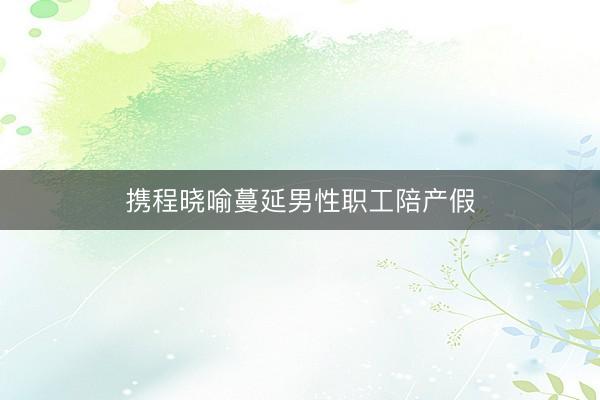 携程晓喻蔓延男性职工陪产假
